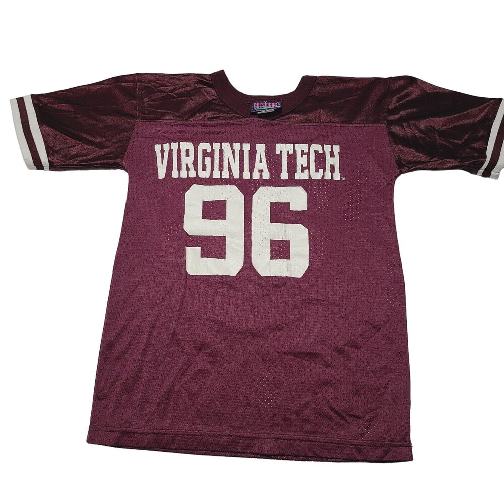Vintage Virginia Tech Hokies Football Jersey Youth Size S/M Maroon Made In USA